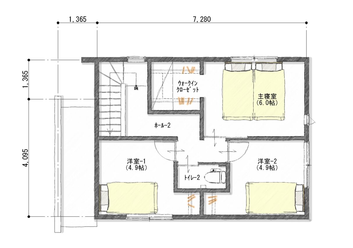 区画7　建物　2階　配置図