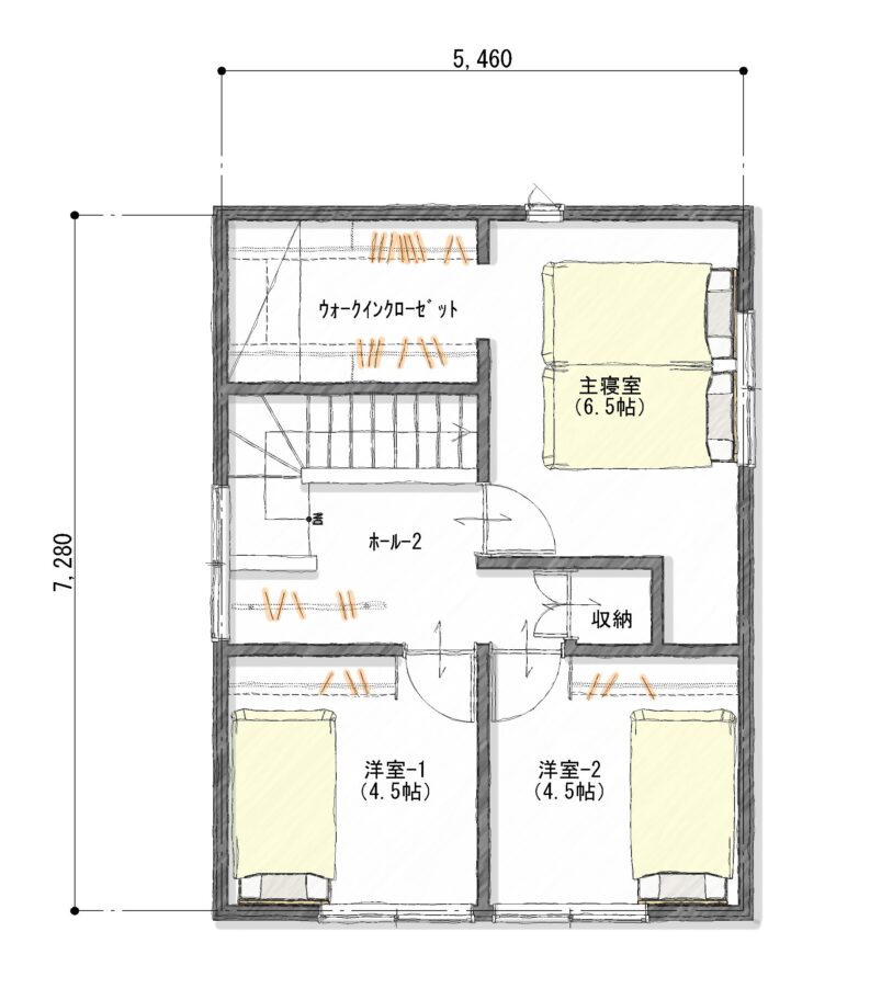 区画4　建物　2階　配置図