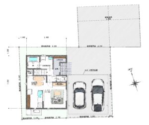 区画4　建物　1階　配置図